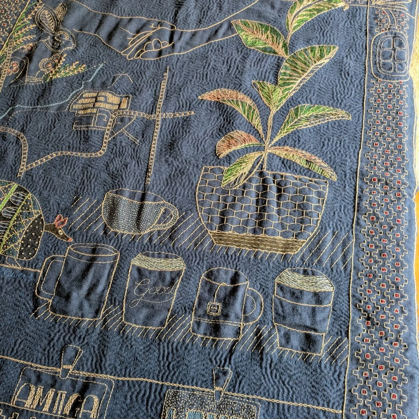 It's been a year since we said goodbye to our friend Michelle. In the last weeks of her life I started stitching images of some of the moments we shared as friends, especially those last moments we had together. Each stitch like a prayer - of gratitu