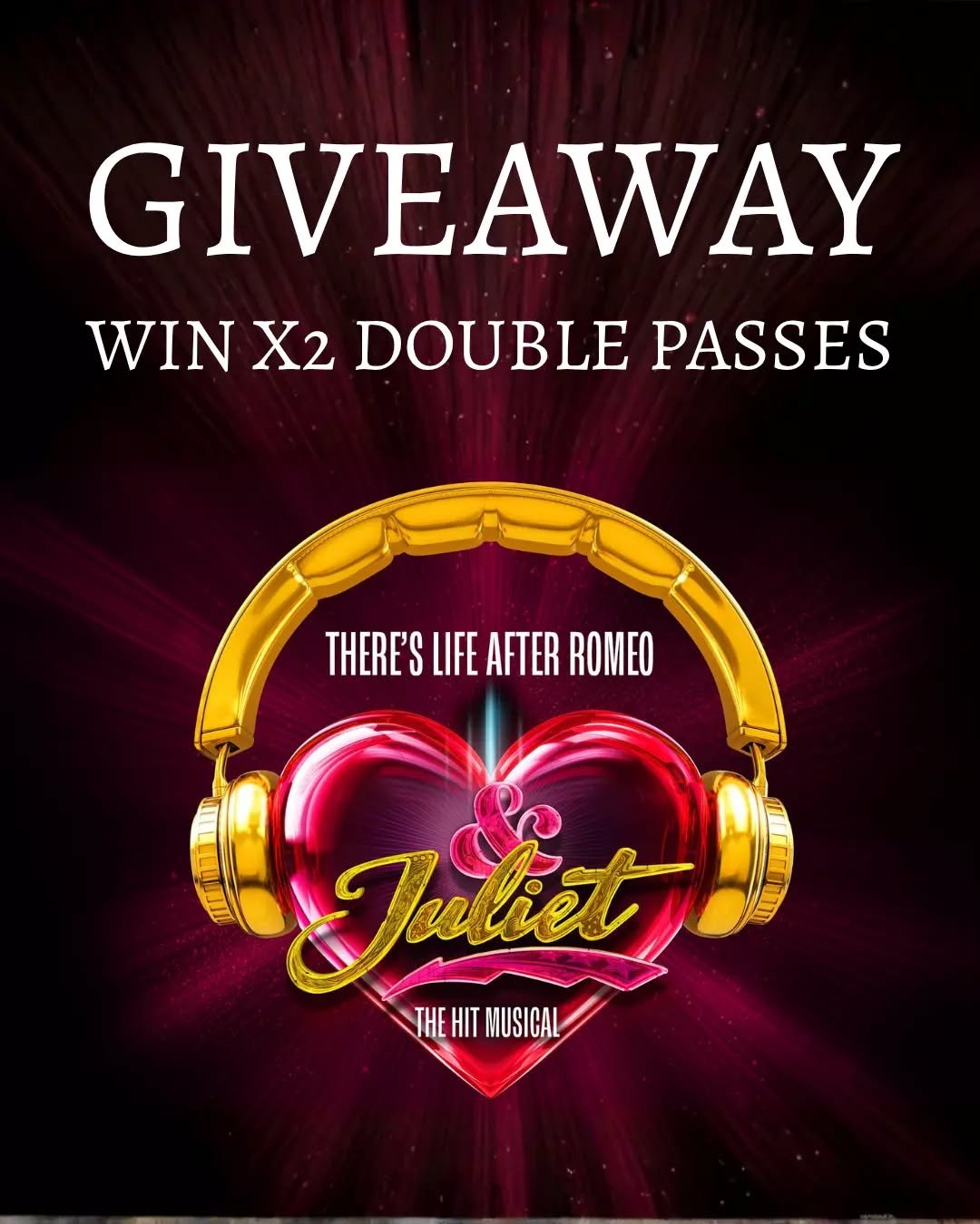 ✨ WIN A FREE DOUBLE PASS ✨

&amp; Juliet opens this weekend! We&rsquo;ve teamed up with the @isaactheatreroyal
 to give away FREE double passes for the show on Wednesday, 3 June at 7:30 PM! 🎶🎭

How to enter:
1️⃣ Comment below and tell us  who you w