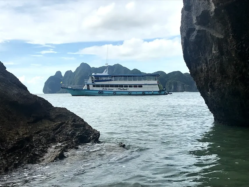 Our tour boat for the day, the Asia Canoe, in the Hong Island Lagoon.