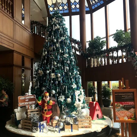 One of the Christmas trees in the Prince Palace hotel in Bangkok.
