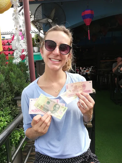 Feeling like a million bucks with my Vietnamese Dong (VND).