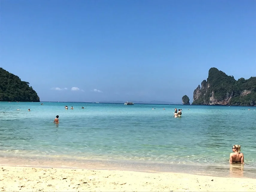 The crystal clear water at Ko Phi Phi Don beach.