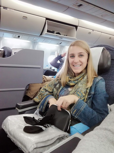 The first leg of our Business Class trip from Dulles Airport (in Virginia) to Geneva, Switzerland via United.