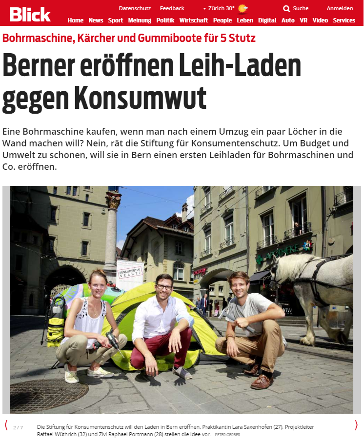 Konsumentenschutz baut Leihladen auf