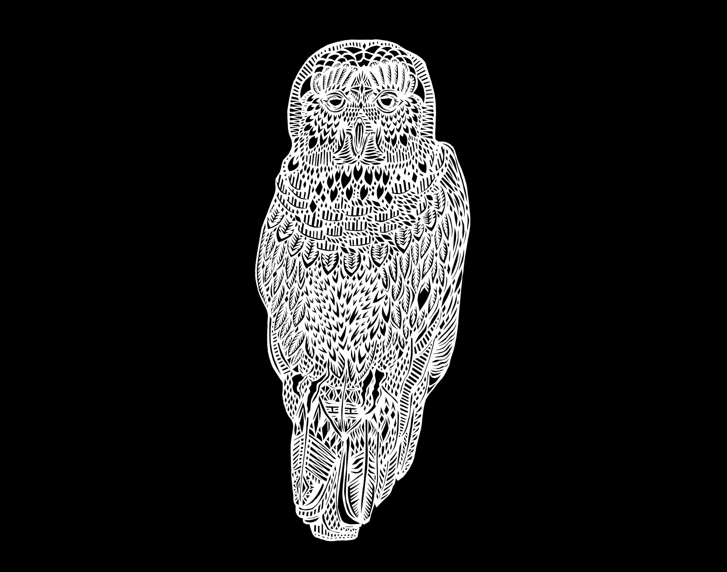 This serene barnowl papercut artwork looks to be meditating by thysart