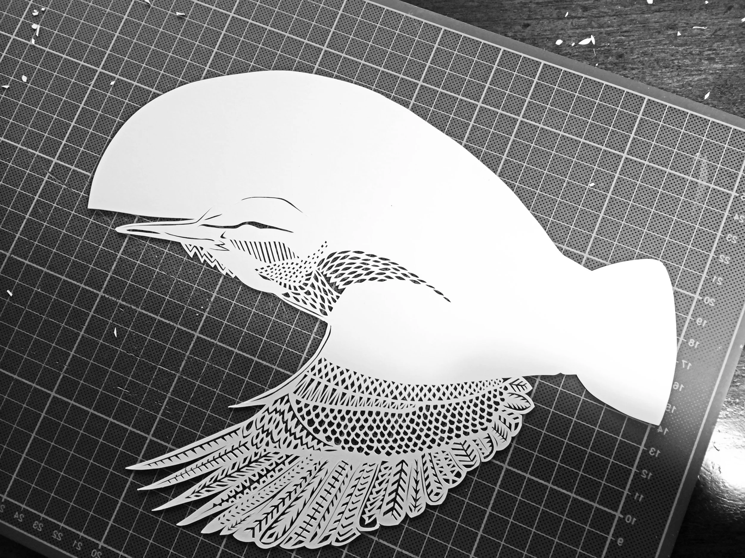 Half way done, papercut artwork in progress by Thysart