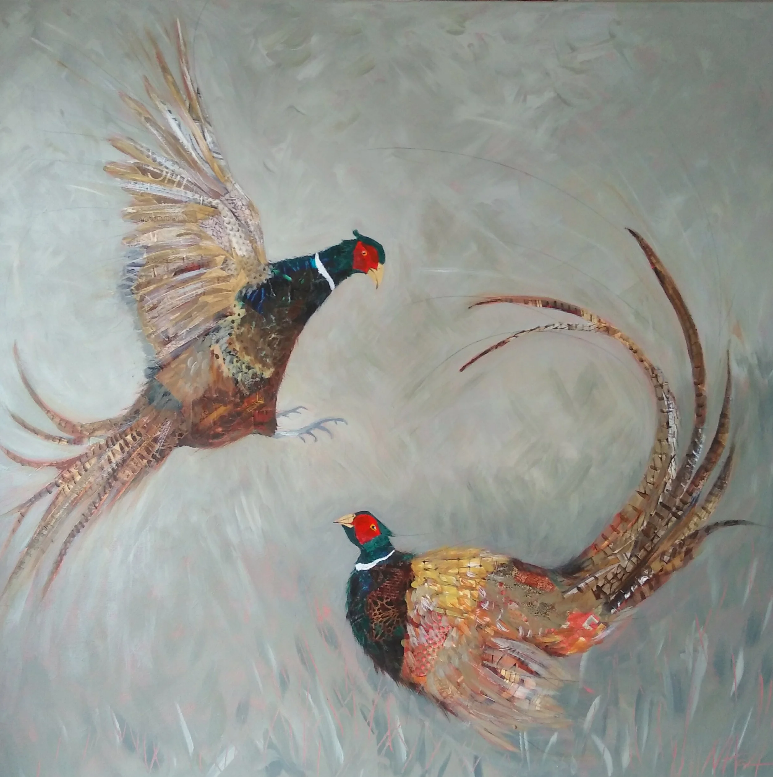 Fighting Pheasants (sold)