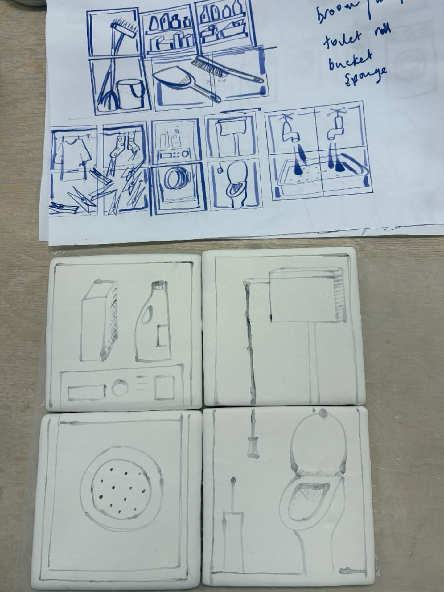 credit @pipedeborah &bull;

So, today (oops yesterday ) I started to paint my tiles. Cobalt oxide on white tin tin glaze. It should turn out a nice blue painting. I&rsquo;ve gone easy on the cobalt oxide as it&rsquo;s very strong, these four tiles wi