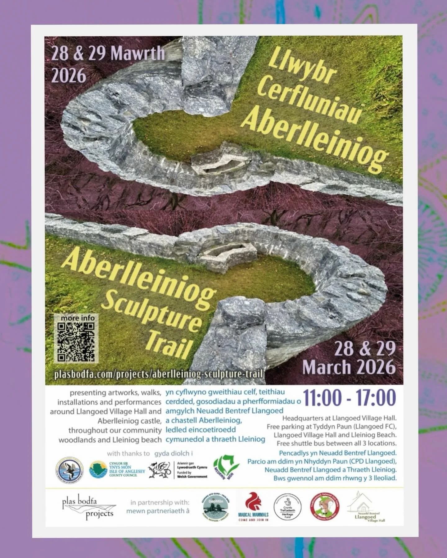 The Aberlleiniog Sculpture Trail is coming! 
28 &amp; 29 March, 2026.
11:00 - 17:00
headquarters at @llangoedvillagehall 

Presenting installations, performances, sounds, sculptures, demonstrations, guided walks and creative projects throughout the A