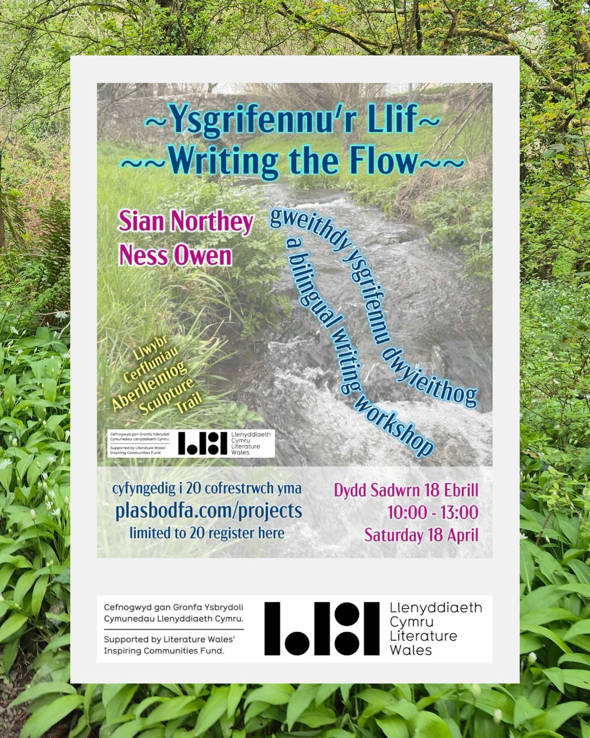 &ldquo;we laughed, listened and learned amidst the gentle trickle of the river, explosive birdsong and smells of wild garlic and moss&rdquo;

[Cymraeg yn y post blaenorol]

Words following - Ysgrifennu&rsquo;r Llif - Writing the Flow&nbsp;- a bilingu