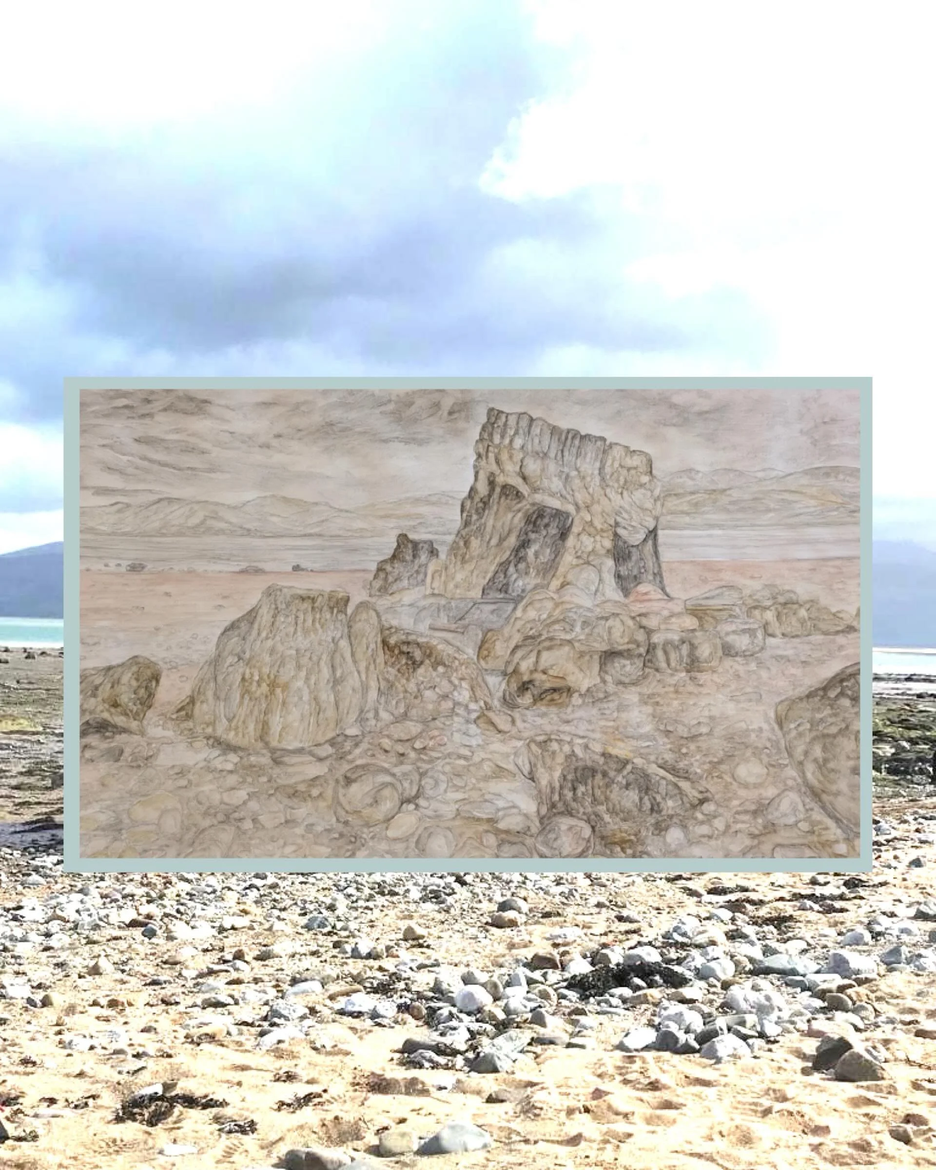 &lsquo;The Erratics&rsquo; by @maithomasart 
@geomon_geoparc UNESCO Geopark Commission &amp; Micro-residency 2026 an initiative of Plas Bodfa Projects

[Cymraeg yn y post blaenorol]

~ new art inspired by landscape, ecology and deep time ~
A unique o