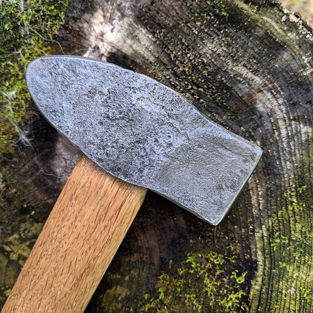 Finished hammer number 6 a week or so ago, a 2.5ish lbs. crosspeen. I feel like I have been slacking lately when it comes to making thing but it felt good to get few things off my workbench in the past few weeks. 
#forged #forge #hammer #handmade #ma