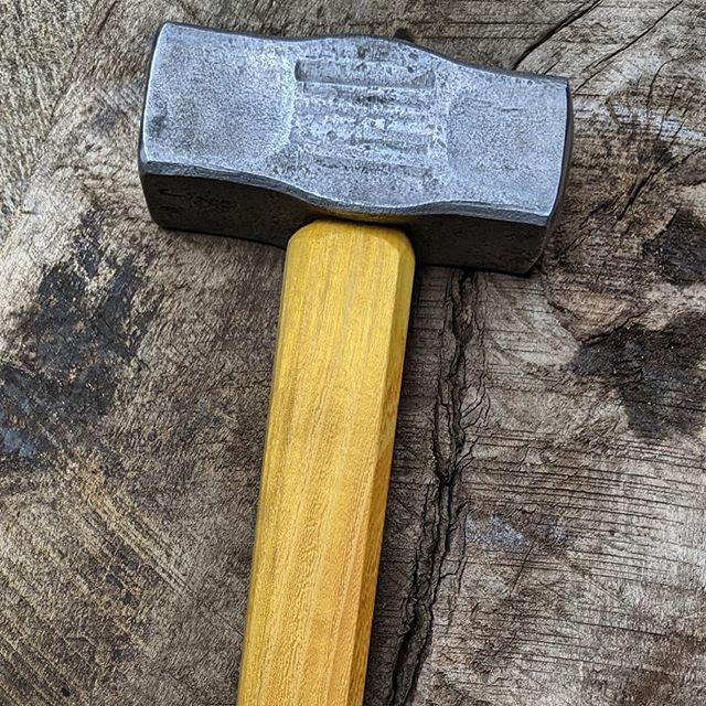 So this hammer is kind of special. It isn't the best hammer I have made but I was lucky enough to have my dad strike for me. He isn't particularly interested in forging but it was great to have him take part in making this. I don't know how much it w