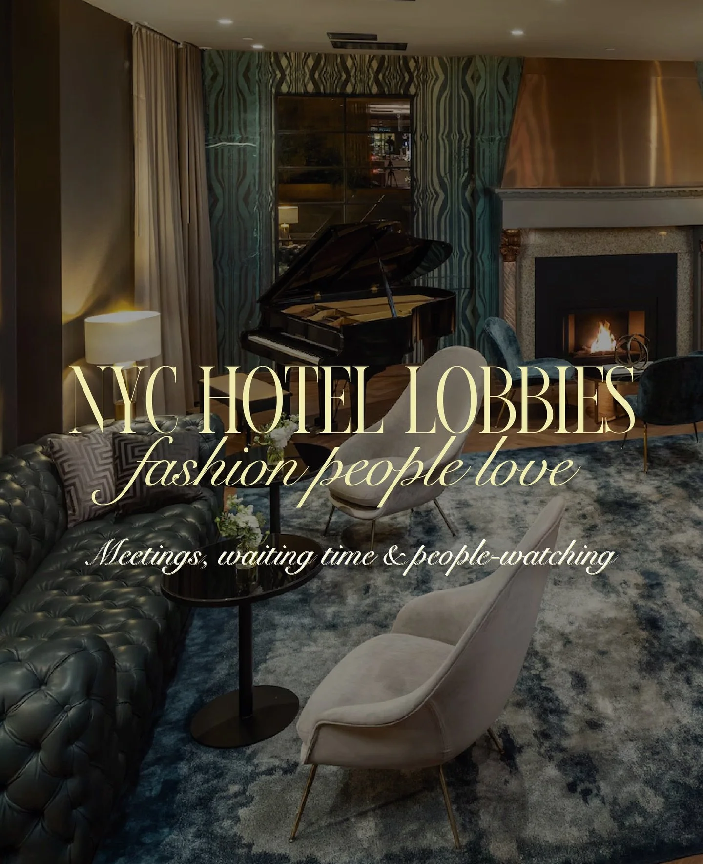 In February, hotel lobbies become our favorite fashion meeting spots 🤍 Warm, elegant, and perfect for people-watching,&nbsp;these are the NYC hotel lobbies fashion people always come back to. Save this for your next New York stay.
__

#fashionlab #f