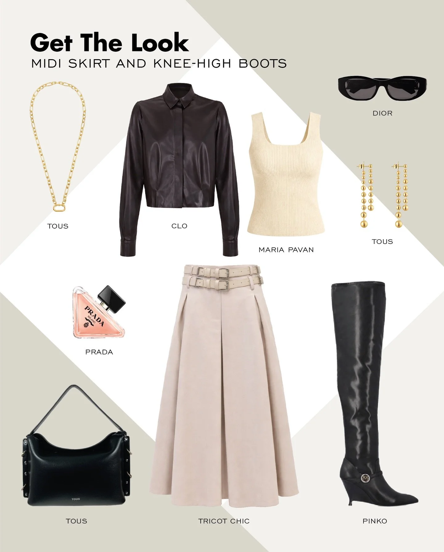 Midi skirts and knee-high boots: a timeless pairing that keeps showing up this season. From effortless textures by Tricot Chic and Maria Pavan&nbsp;to bold touches by Pinko and refined pieces by Clo Madrid, finished with accessories by Tous &nbsp;&md