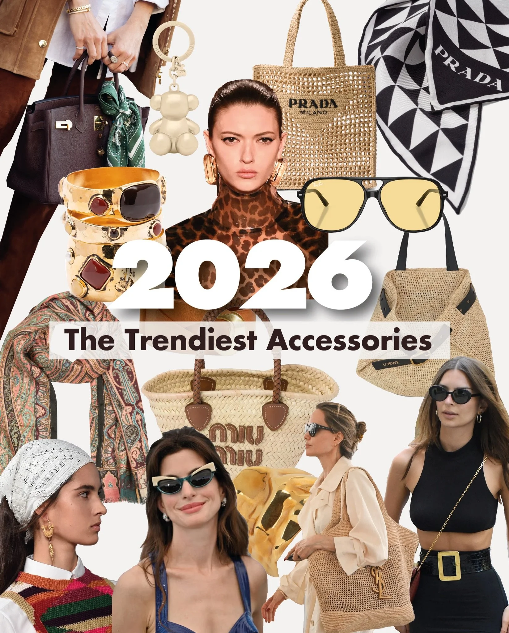 SS26 accessories are all about personality: scarves with attitude, raffia bags with charm, retro sunglasses, bold jewelry, and chunky belts that pull every look together. The finishing touches are stealing the spotlight this season.
__

#fashionlab #