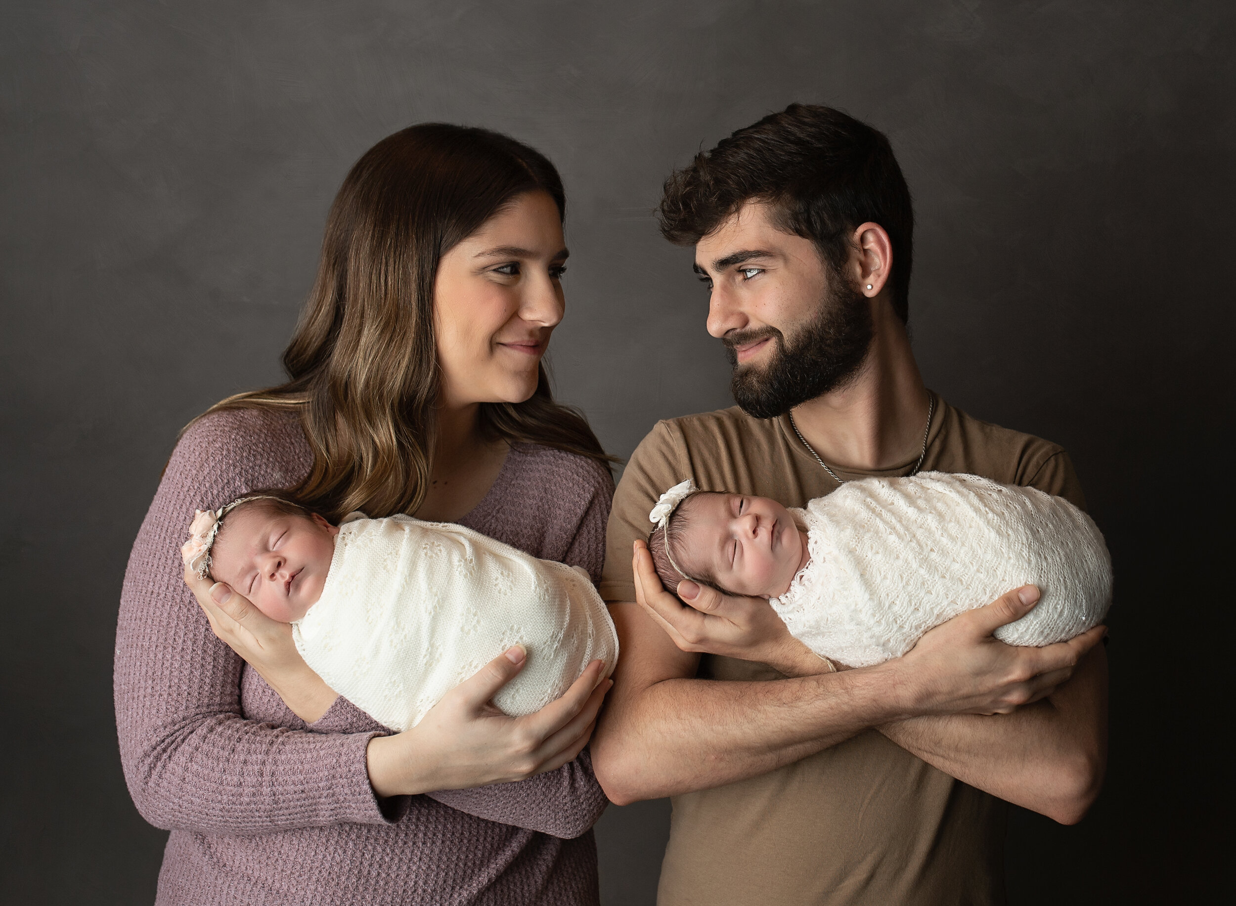 Morgan City Louisiana Newborn baby girl twin mom and dad
