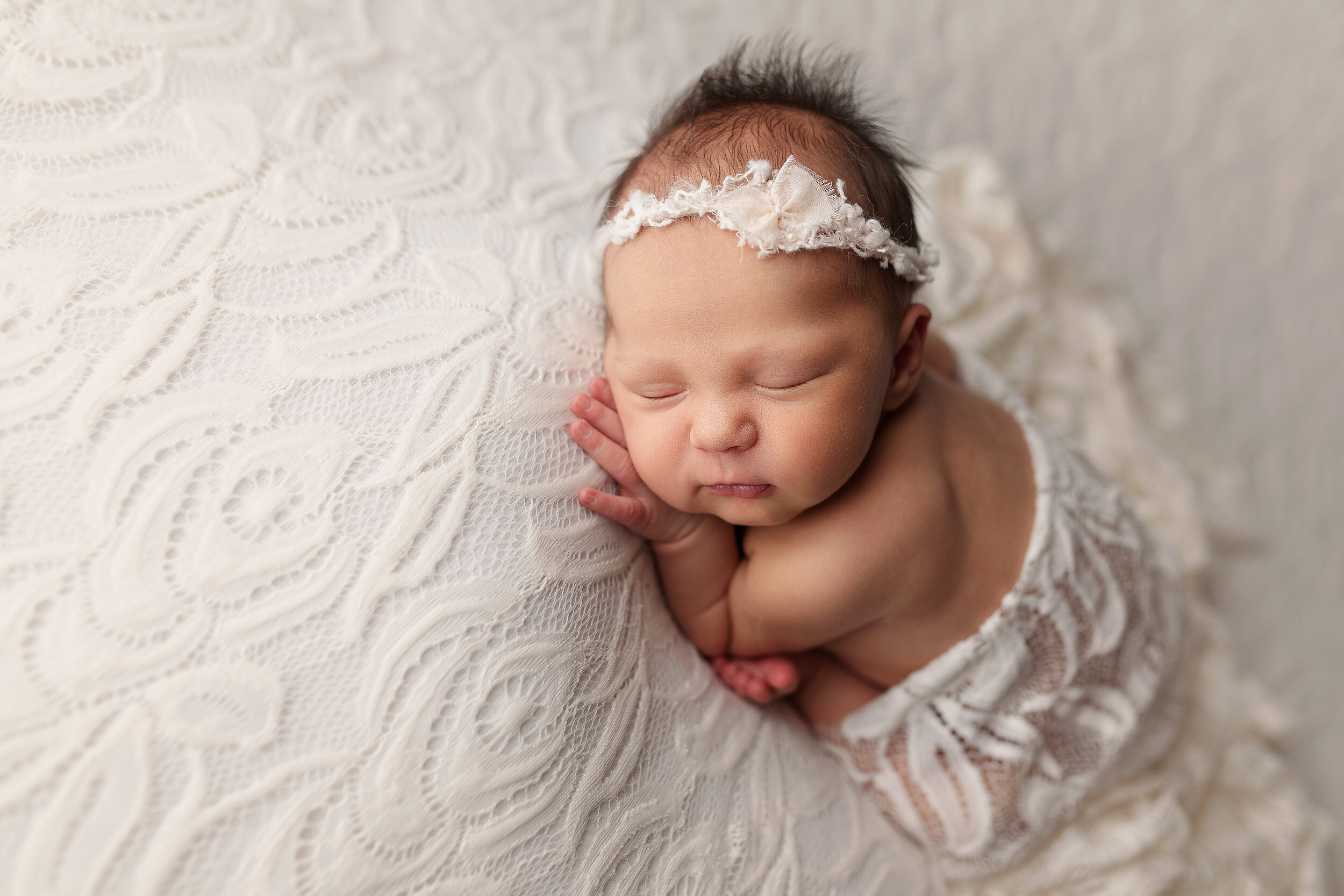 Morgan city Louisiana newborn girl white floral