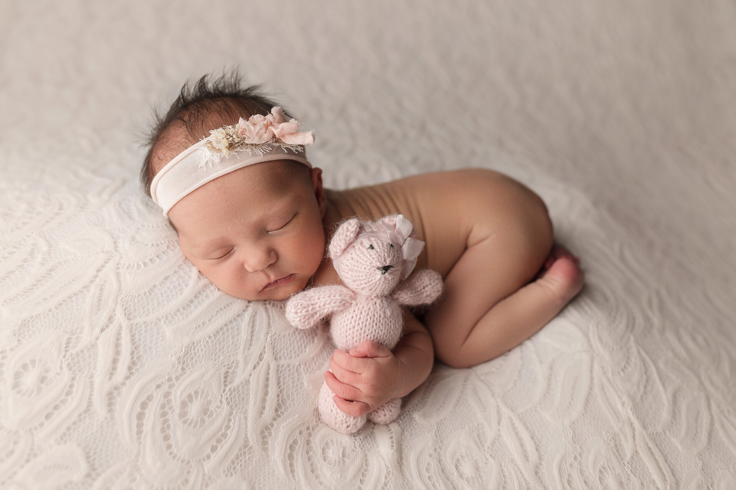 Morgan City Newborn baby girl pink bear