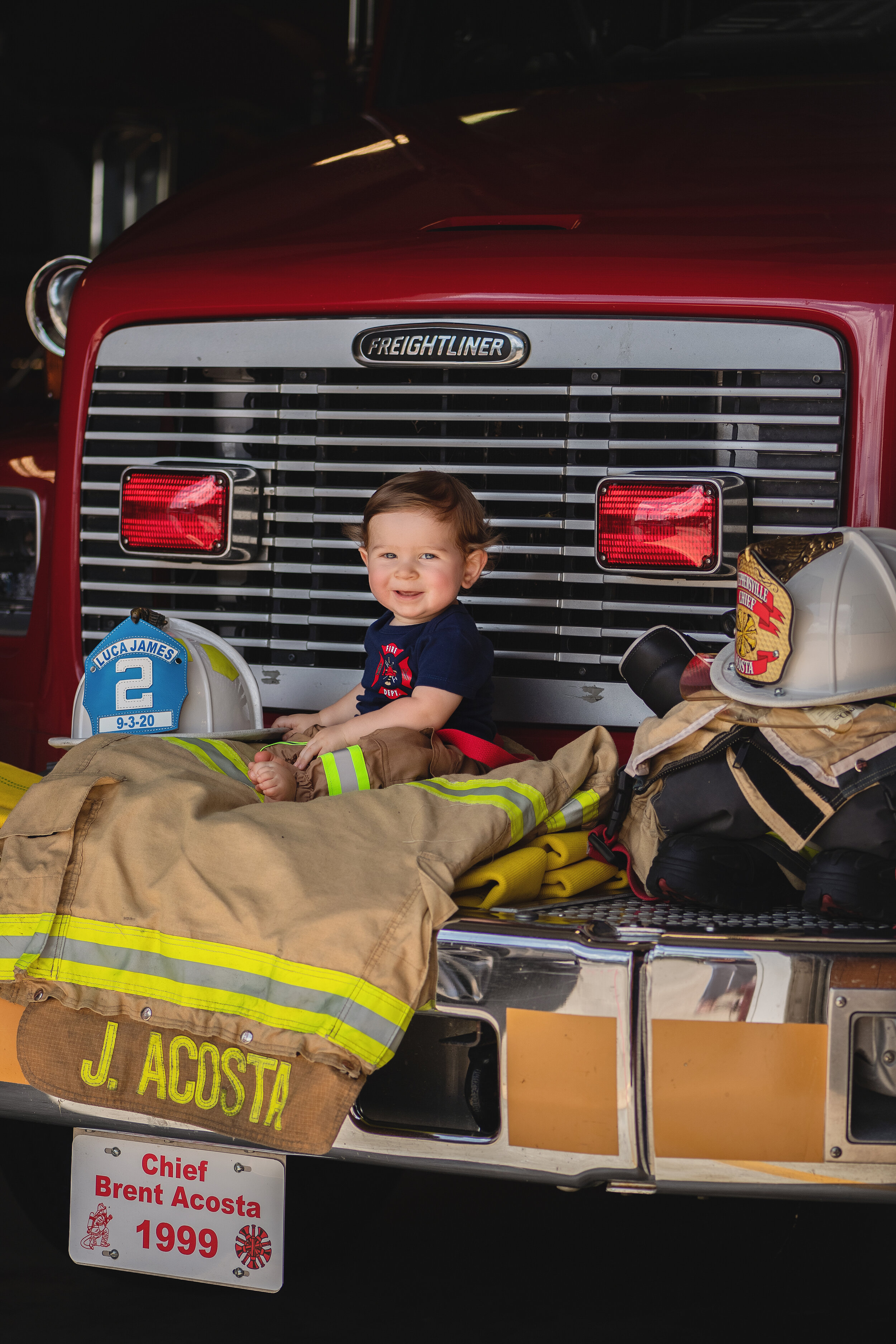 one year firefighter photo session