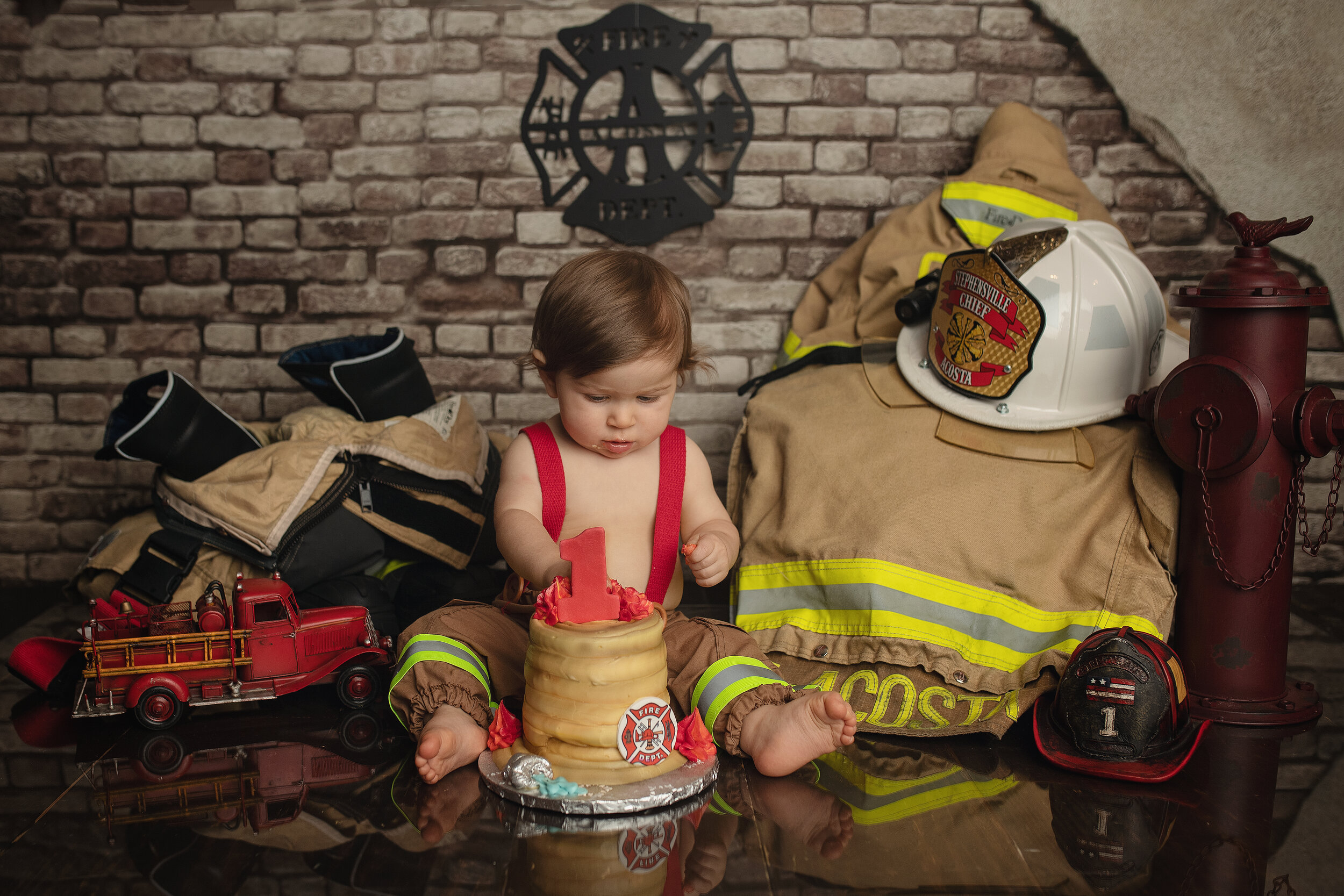 one year fire fighter birthday session