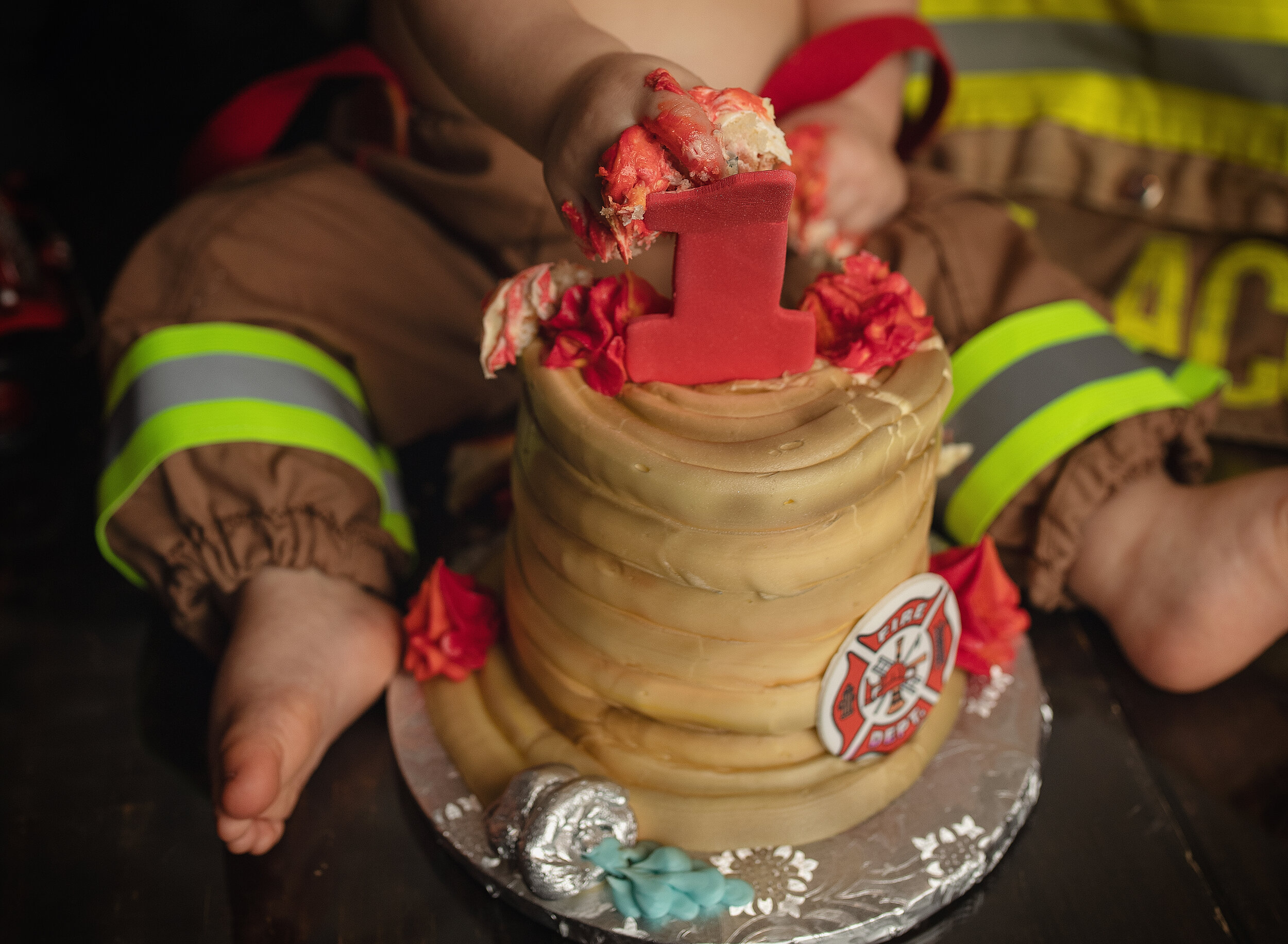 one year fire fighter photo session
