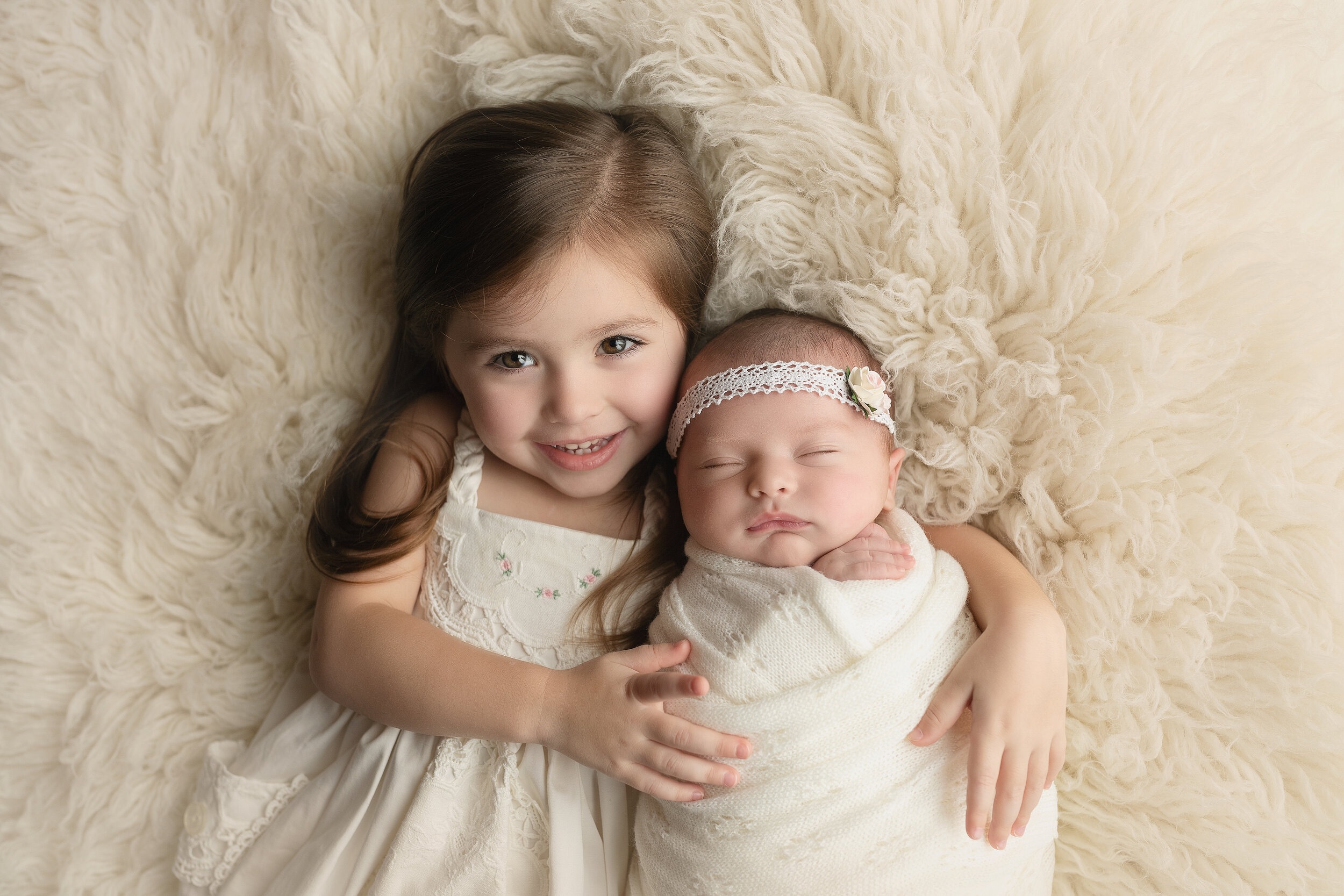 sibling girl newborn photo
