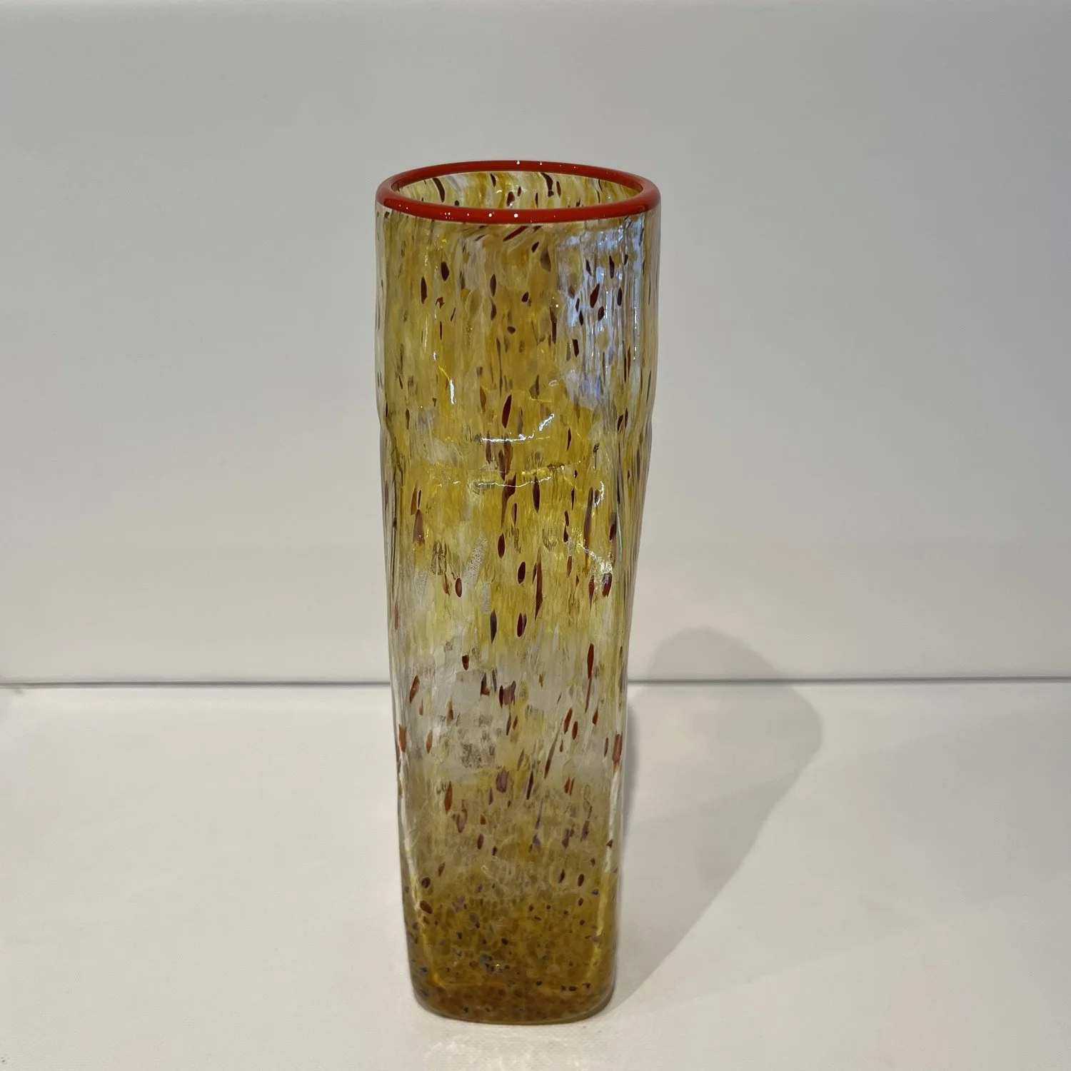 Yellow Vase with Red Rim