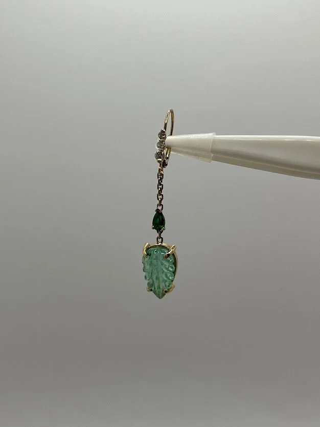 Emerald and Diamond Earrings