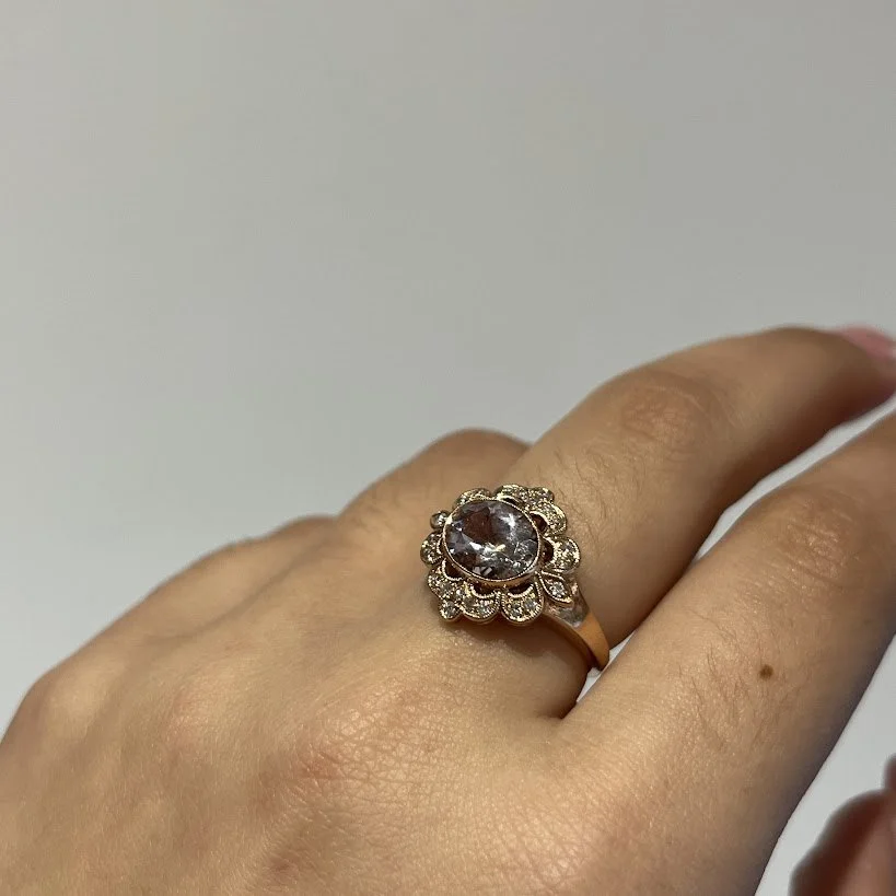 Morganite and Diamond Ring