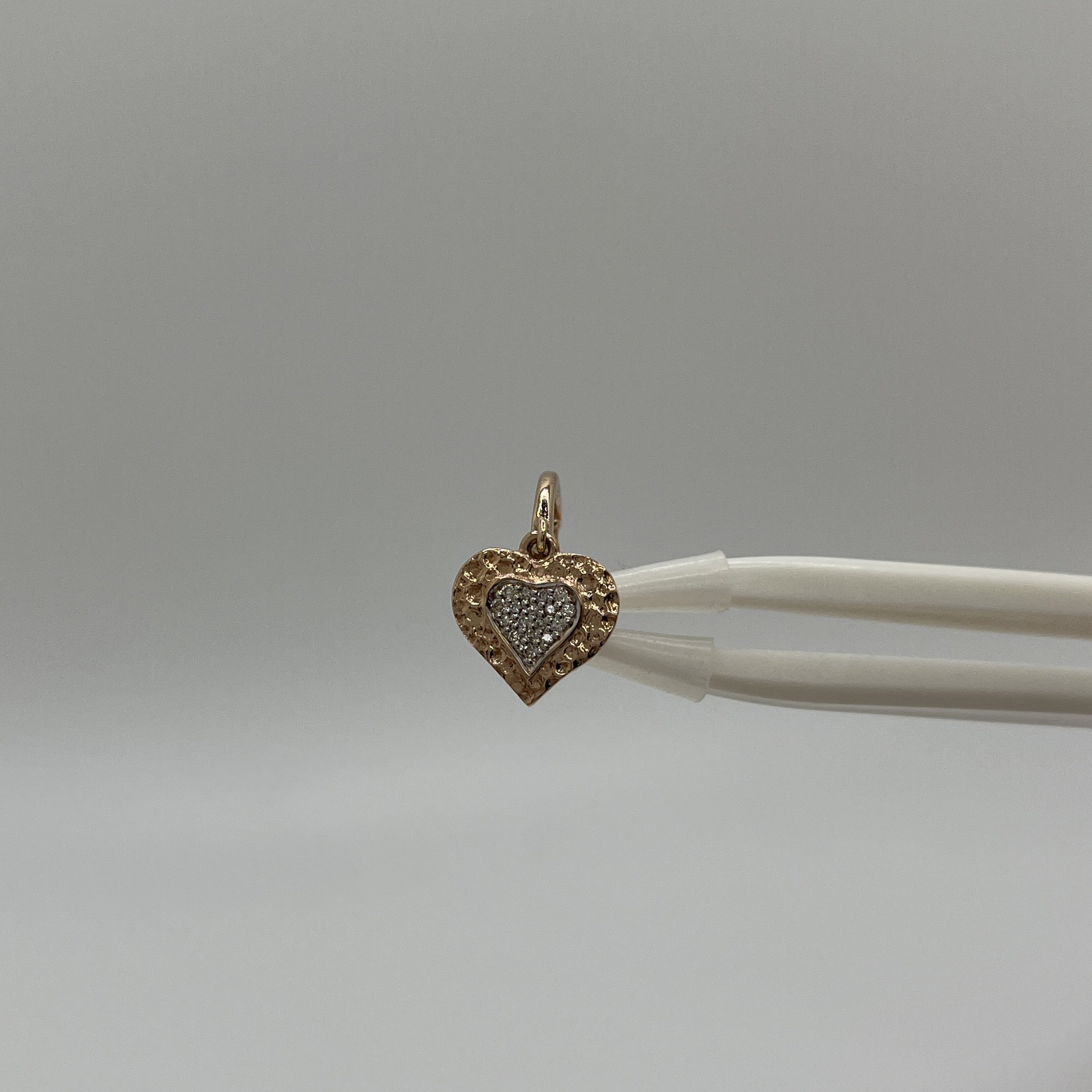 Rose Gold and Diamond Heart Earrings