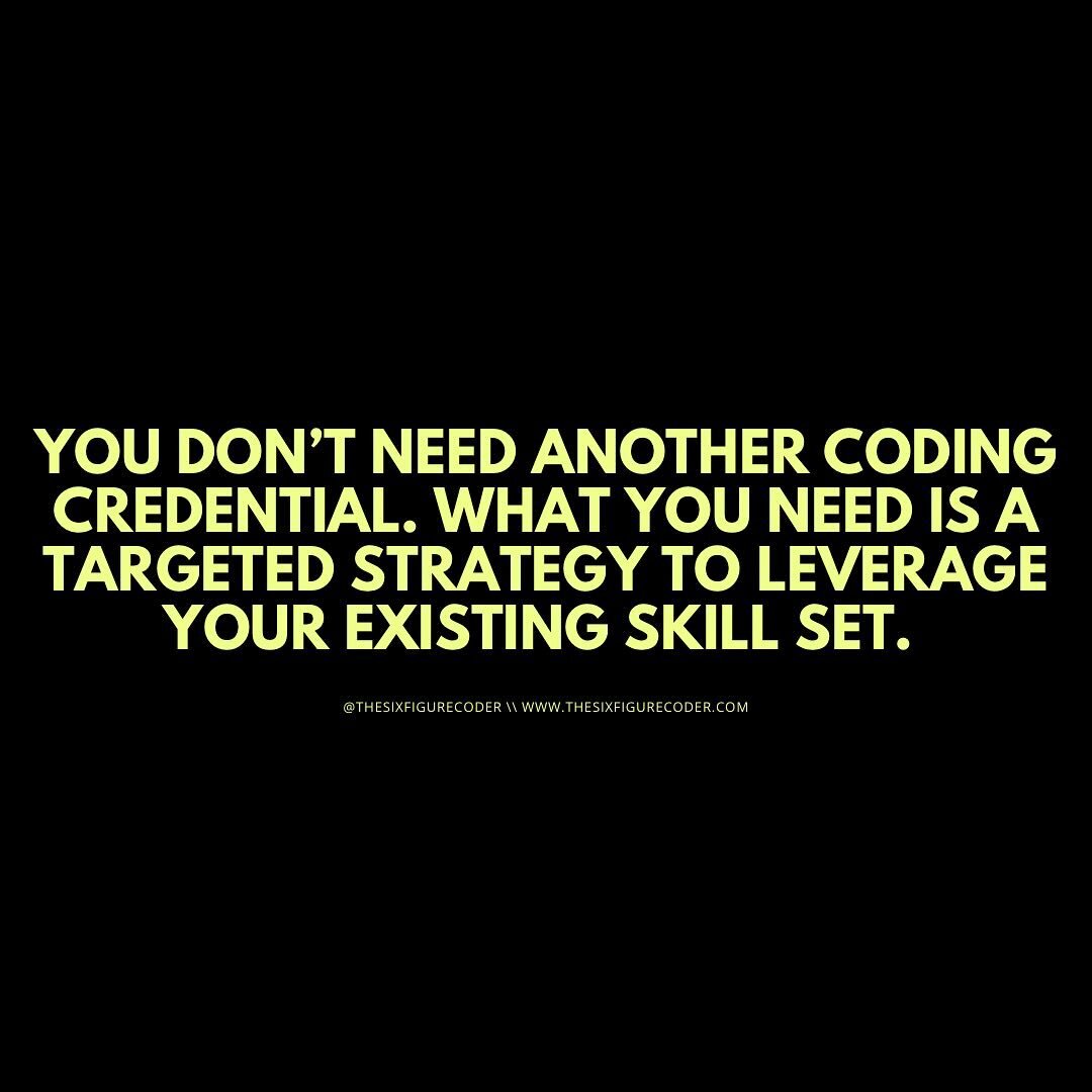 If you lack clarity 👁 in your career another coding credential next to your name may not be the solution&hellip;

Times have changed, and going back to school may not give you the answers you really need in landing the job of your dreams. 

Many of 