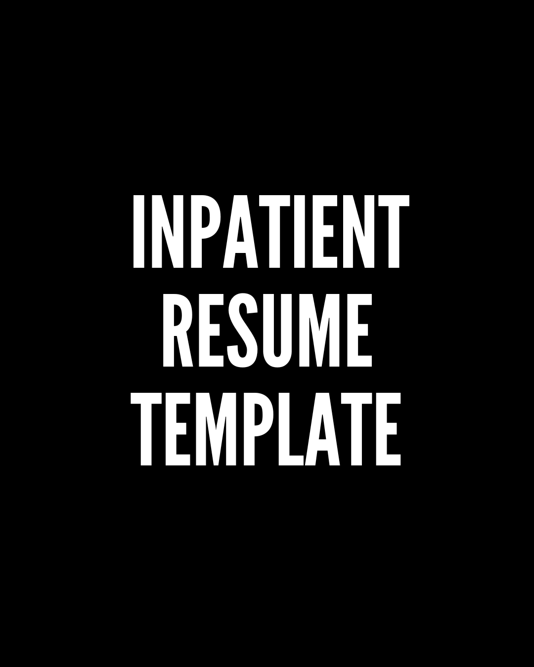 INPATIENT MEDICAL CODER RESUME TEMPLATE