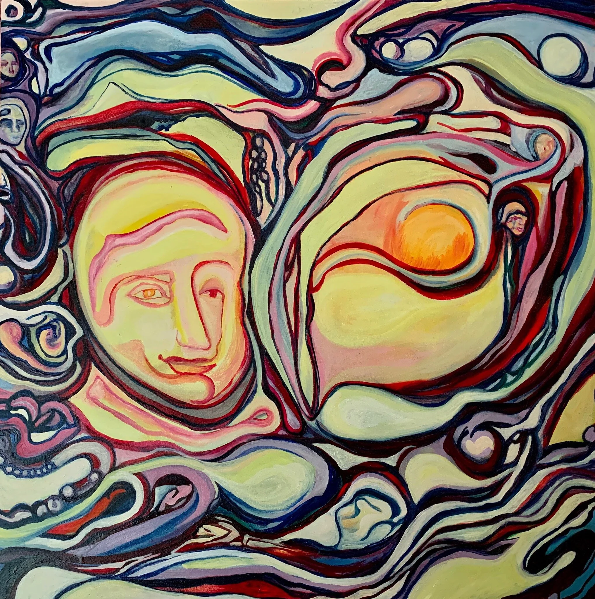 “Together 1,” by Charlotte Mouquin, Oil on Canvas, 36” x 36”