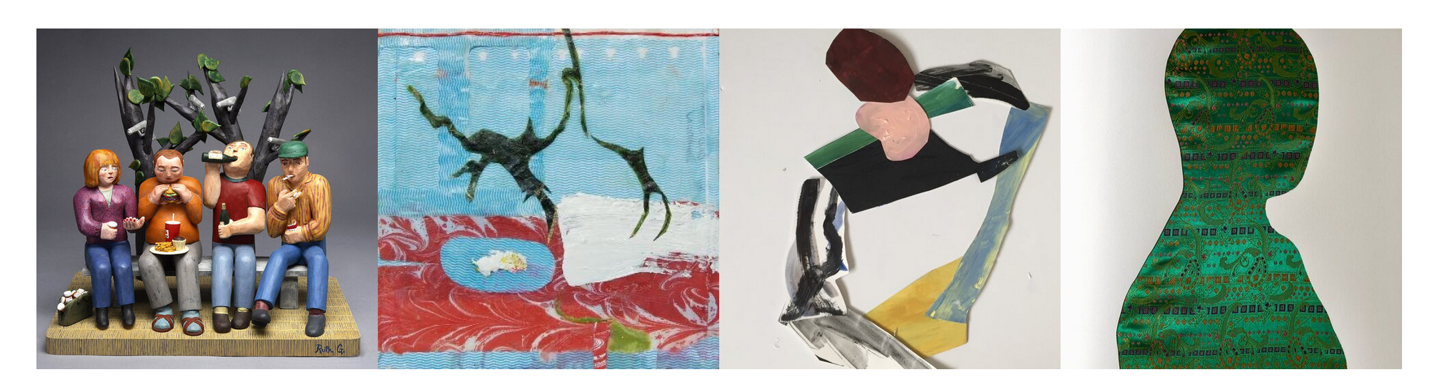 “The Long View,” works by (L to R): Ruth Geneslaw, Paula Madawick, Laura Shapiro, Cassie Hyde Strasser