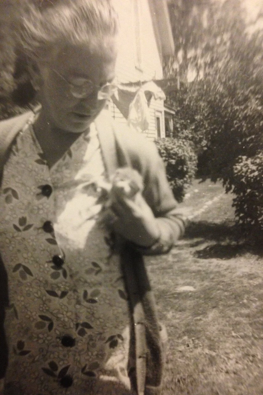 Grandma Lydia with kitten