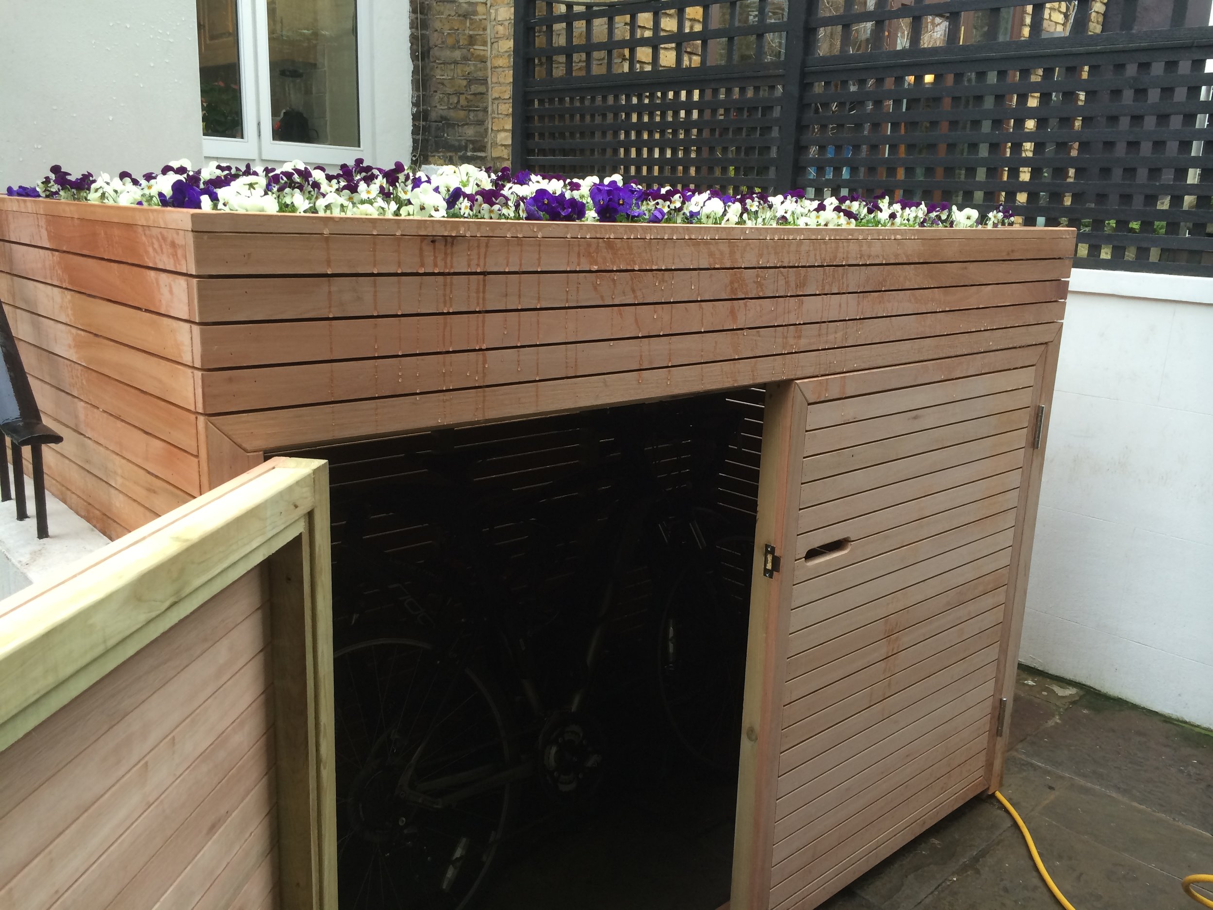 Bike storage with planted roof