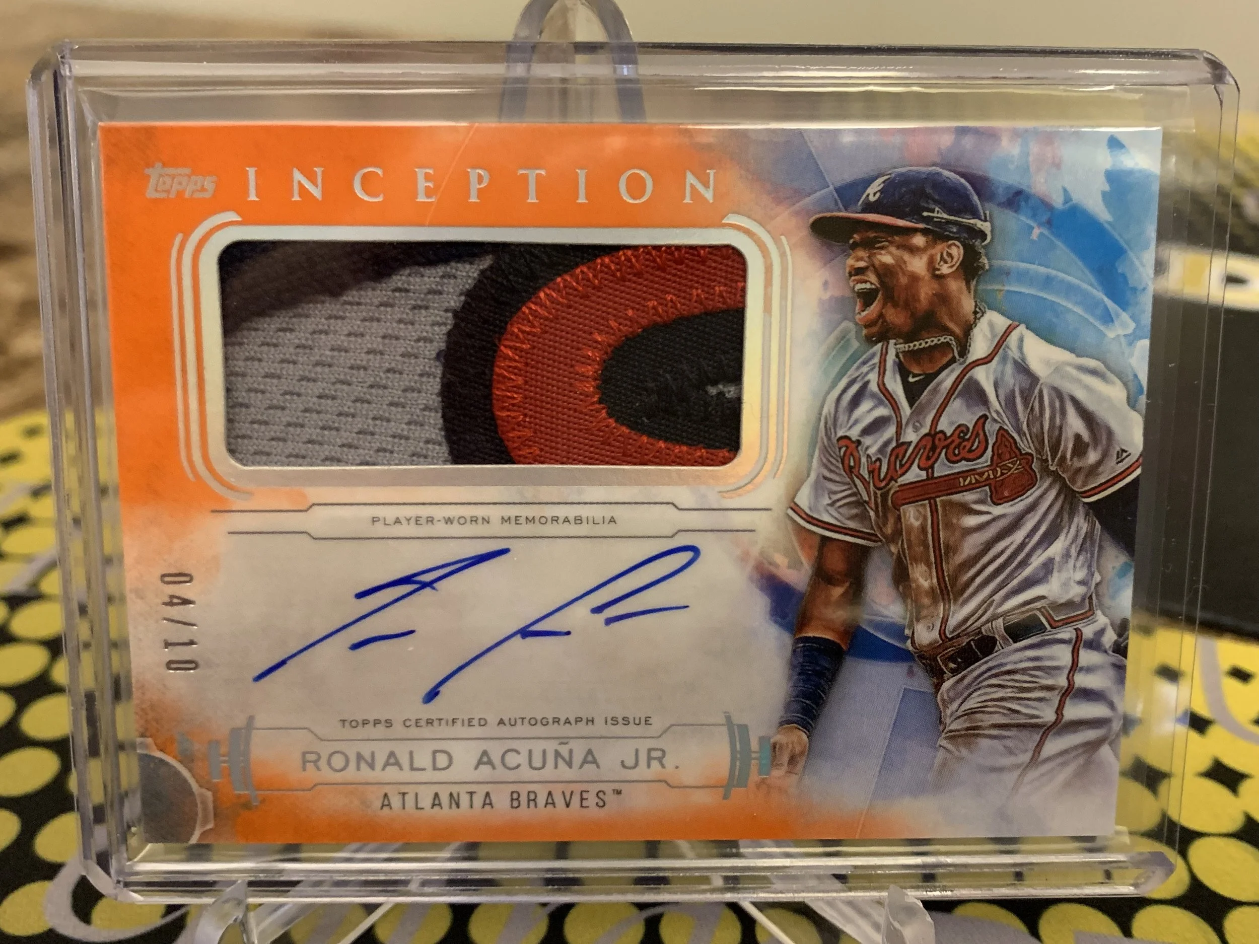 2019 Ronald Acuna Orange Patch Auto /10!