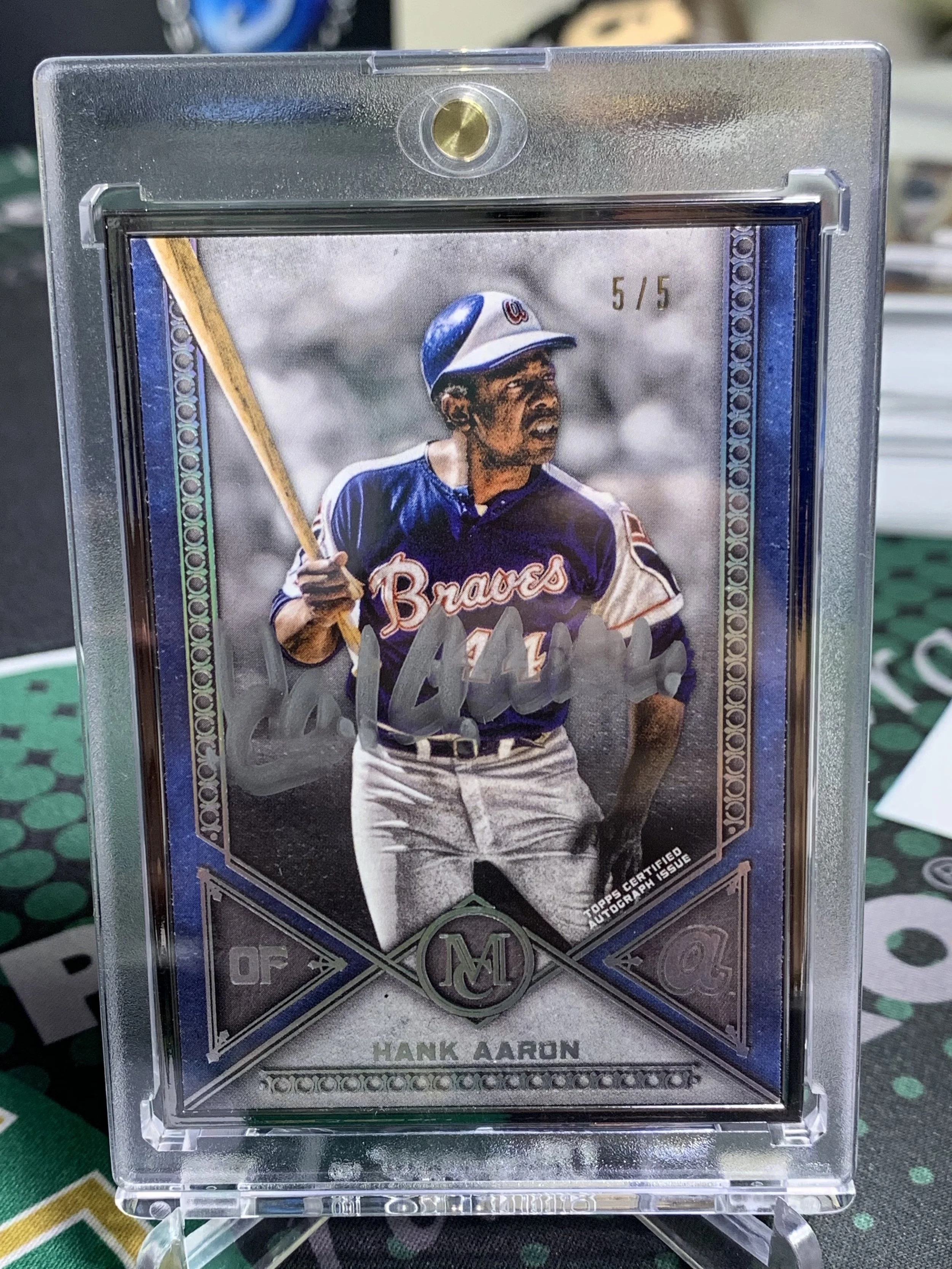 Hammerin' Hank Framed Silver Ink Auto