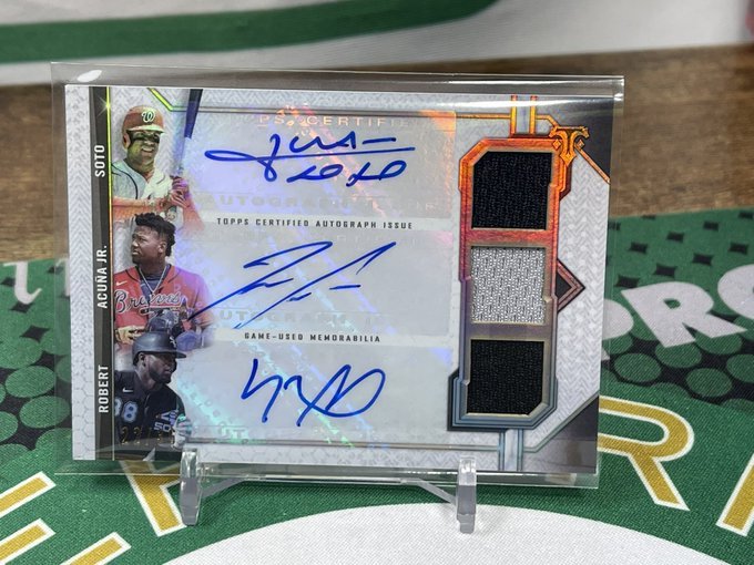 Soto/Acuna/Robert Triple Patch Auto