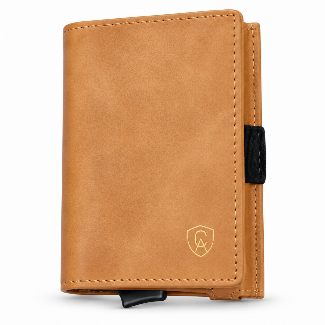 CAVAARTIS RFID Leather Wallet with Pop-Up Card Holder