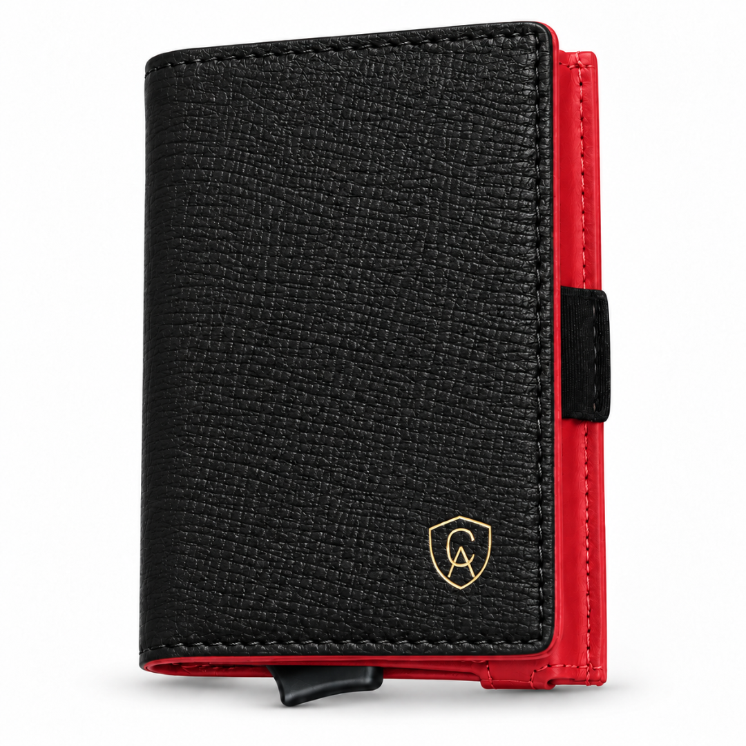 CAVAARTIS RFID Leather Wallet with Pop-Up Card Holder