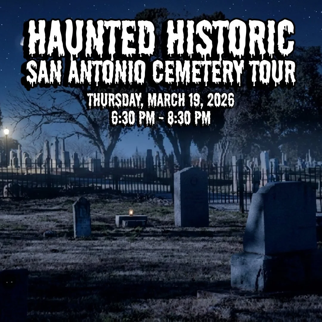 Enjoy the stories and ghosts of San Antonio&rsquo;s past. Stroll through the dirt and gravel paths of City Cemetery #1, one of the oldest operating cemeteries in the city. Learn strange and fun facts of San Antonio history. 

After the tour, guests h