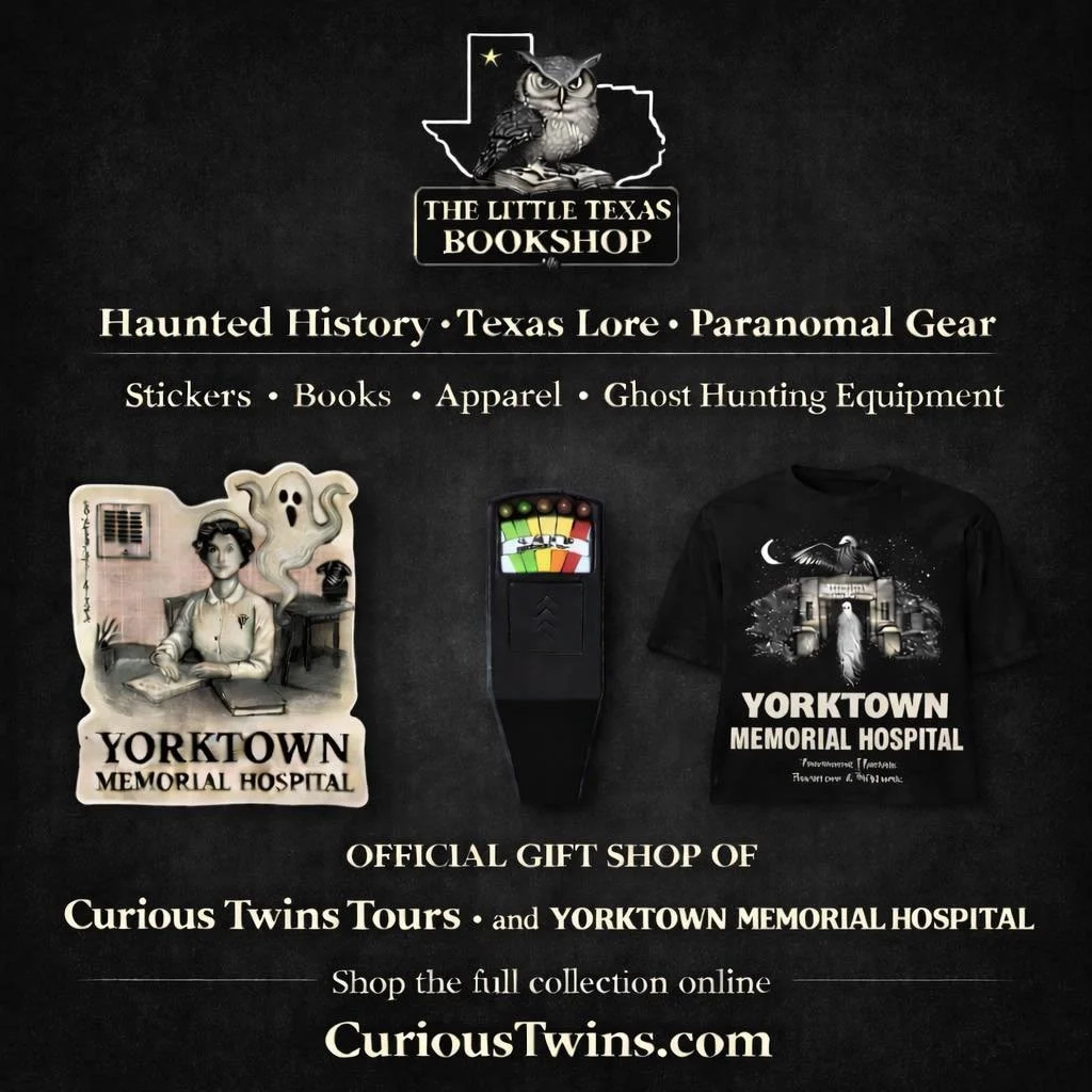 Explore our full collection of books, stickers, apparel, paranormal gear, and historic merchandise anytime at CuriousTwins.com

If you're in San Antonio, stop by @que_retro_arts_at_basila, where we carry a selection of our books, handmade zines, and 