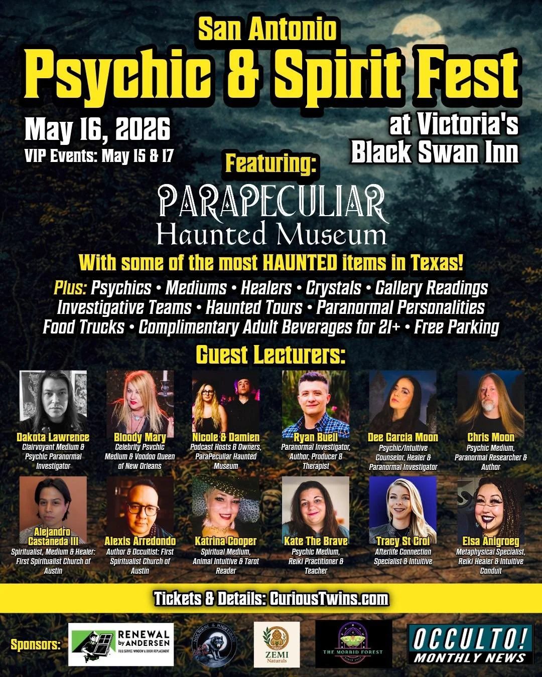TICKETS ARE VANISHING! 🕯️🎟️
Join us May 16 at @victoriasblackswaninn for an event dedicated to the great unknown. We&rsquo;ve gathered psychics, mediums, and paranormal personalities from across the country - but space is limited and VIP spots are 