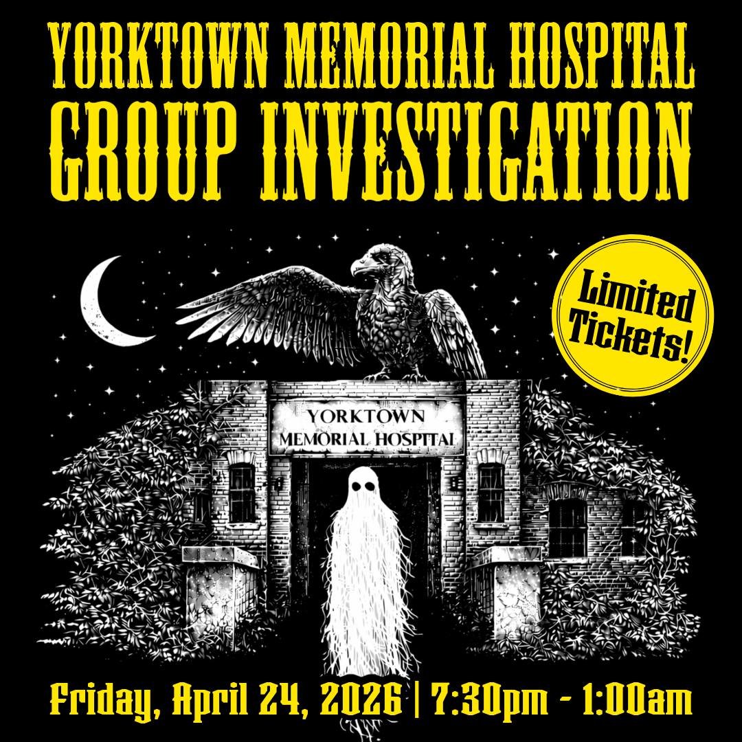 Step into the shadows of one of the most notoriously haunted locations in the country. Featured on Ghost Adventures and Sam and Colby, this historic 1951 hospital is now a mecca for the paranormal. This is your chance to experience Yorktown Memorial 