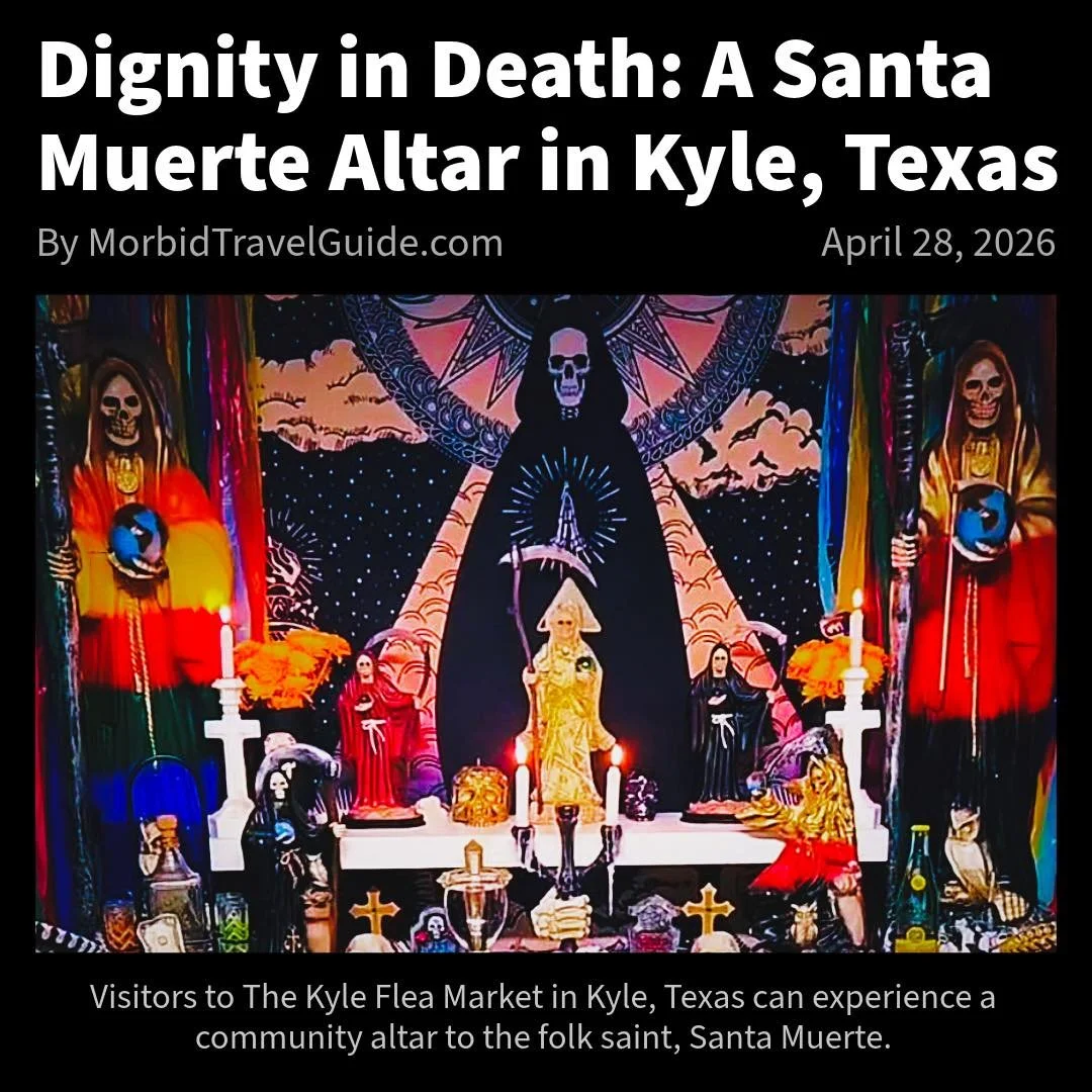Tucked inside a flea market in Kyle, Texas, there is a place most people walk past without realizing what it is.

Candles burn. Offerings sit quietly. People stop, sometimes just for a moment.

A Santa Muerte altar in the middle of everyday life.

It