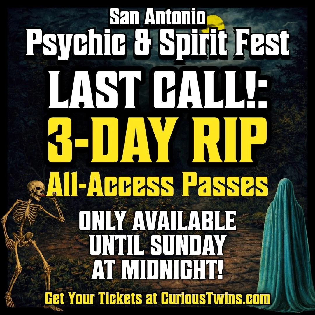 VIP ACCESS is closing!

Unlock the ultimate VIP weekend at the 5th Annual San Antonio Psychic &amp; Spirit Fest at Victoria's Black Swan Inn.

You have until Sunday at midnight. After that, all
access VIP passes are gone.

This is your only chance to