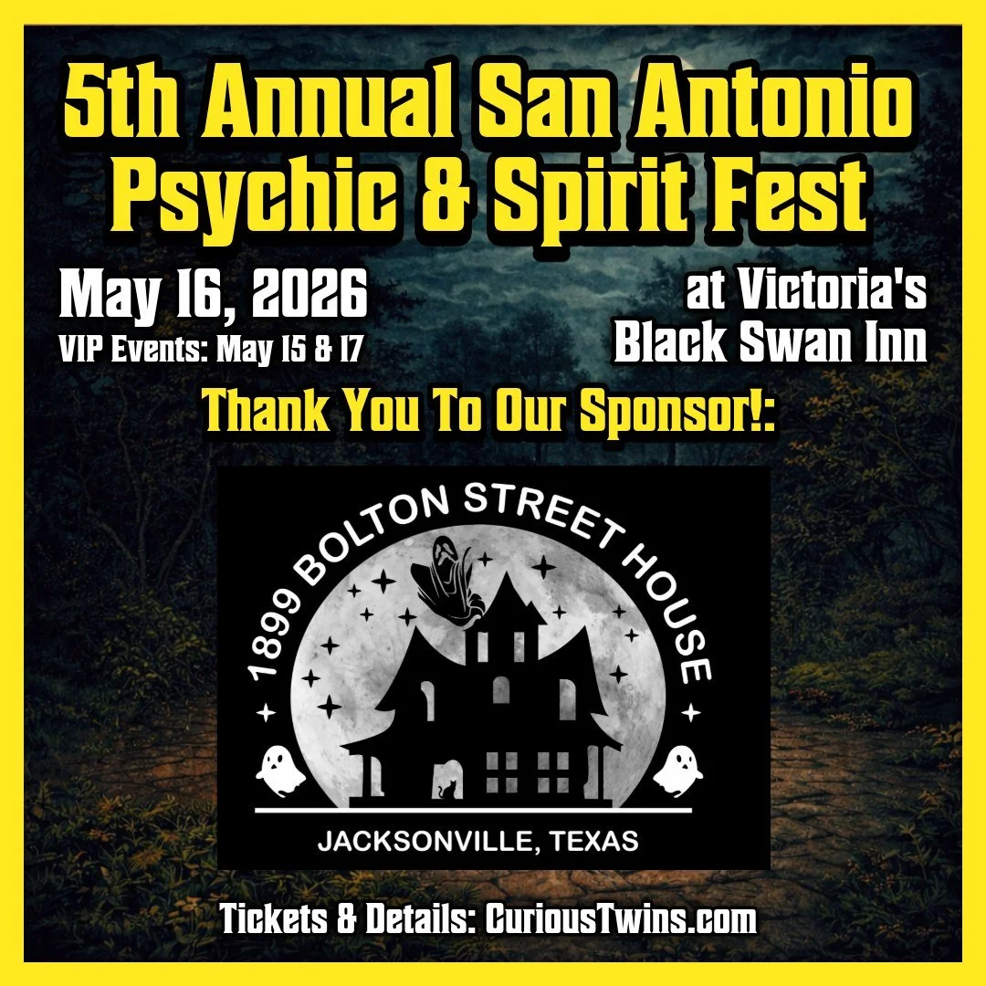 We are thrilled to welcome the 1899 Bolton Street House as an official sponsor for the San Antonio Psychic &amp; Spirit Fest on May 16!

Owned and operated by acclaimed author, tour guide, and paranormal investigator Becky Vickers, the 1899 Bolton St