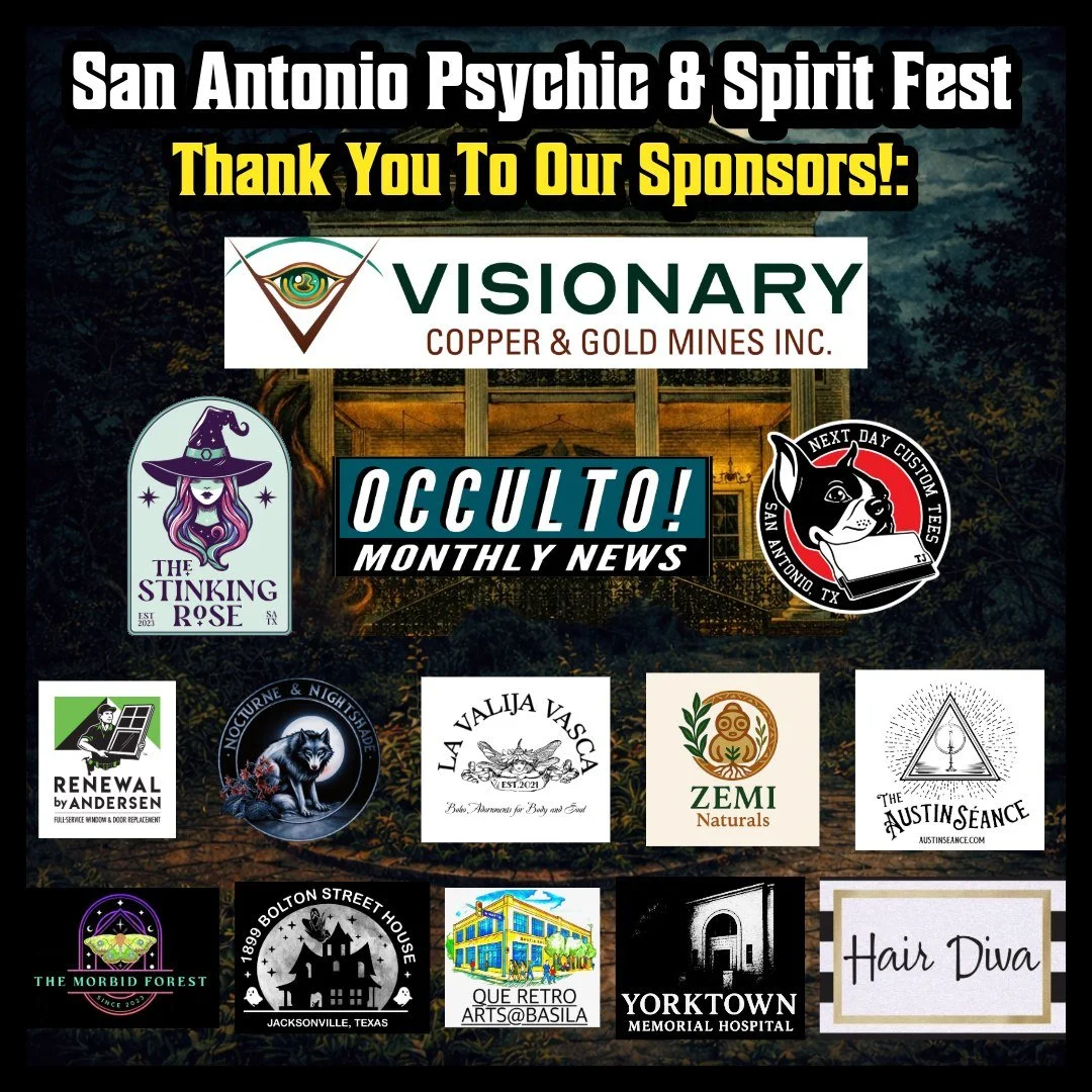 Thank you to all the generous sponsors of our May 16 Psychic &amp; Spirit Fest! 

Here are the amazing businesses that made this event possible. Give them some love by following their pages!

Thank you to:
&bull; Visionary Copper &amp; Gold Mines Inc